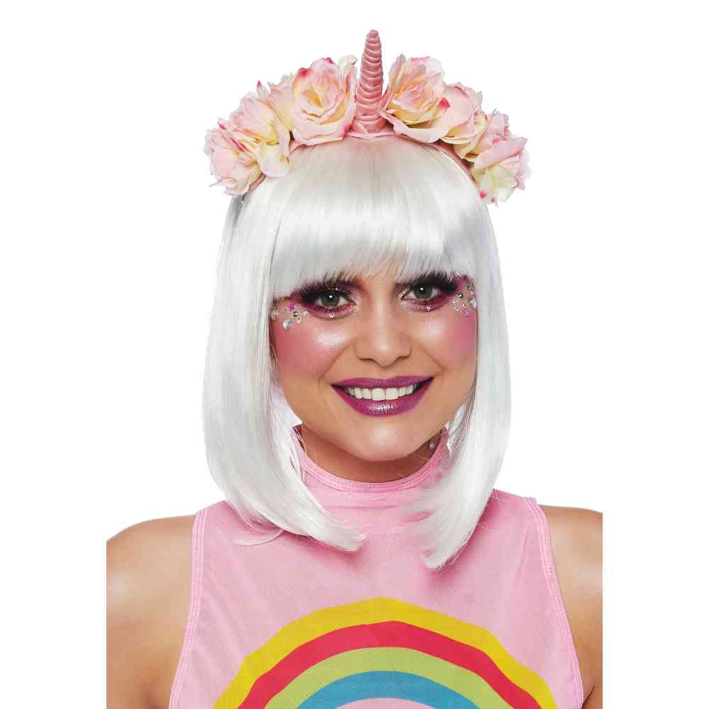 Leg Avenue - Pastel Velvet Unicorn Hoorns haarband - Roze